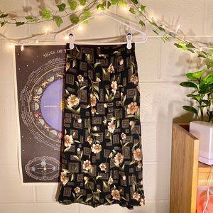 Vintage Patterned Midi Skirt